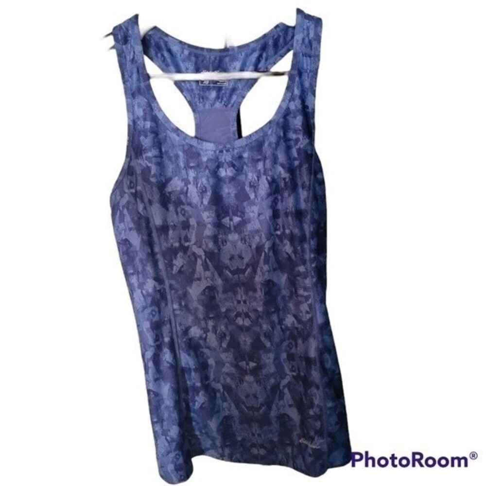 Eddie Bauer Y2K Purple Abstract Print Pattern Athletic Fitness Racer Tank Top S